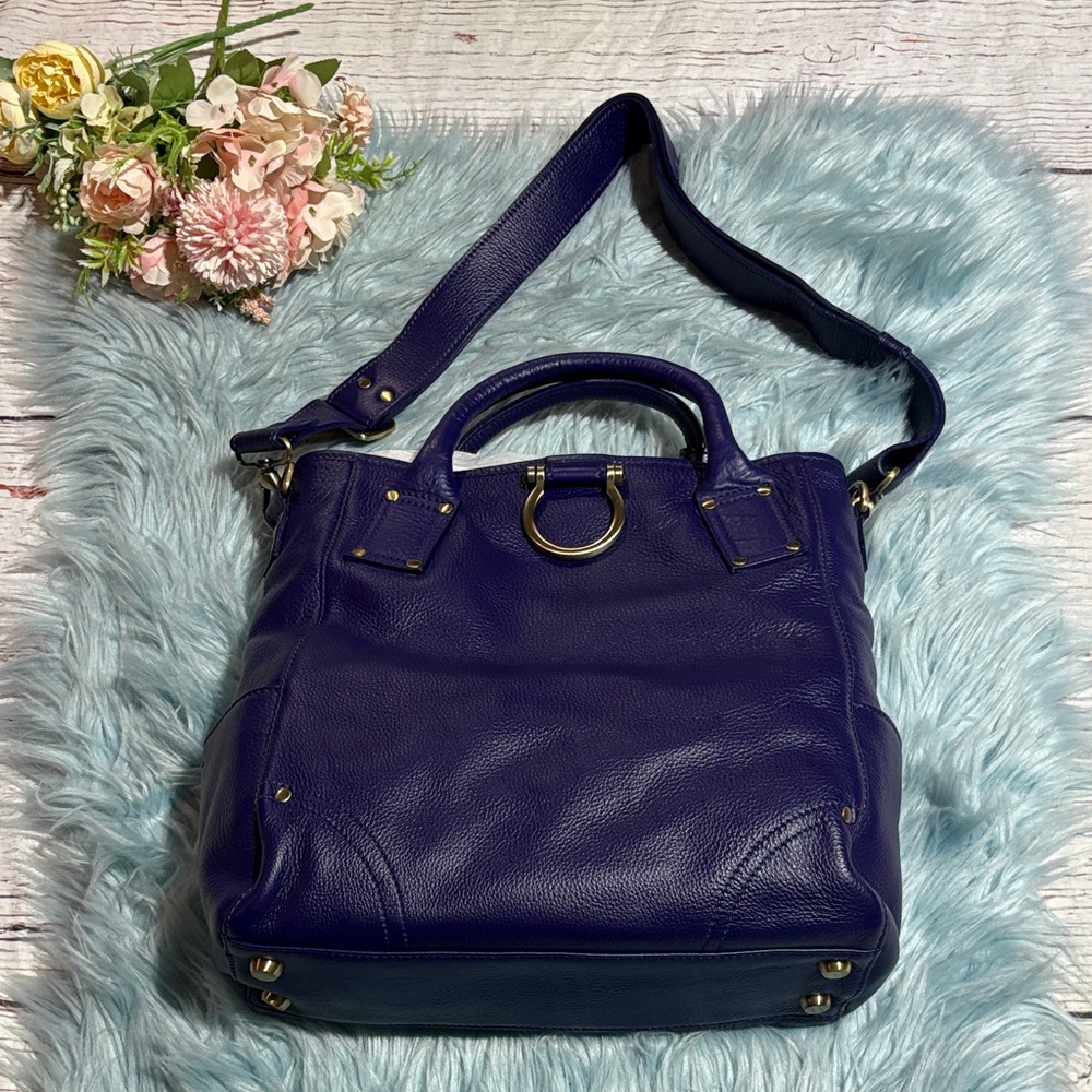 Sapahn Purple Chloe Leather Convertible Backpack And Crossbody Bag